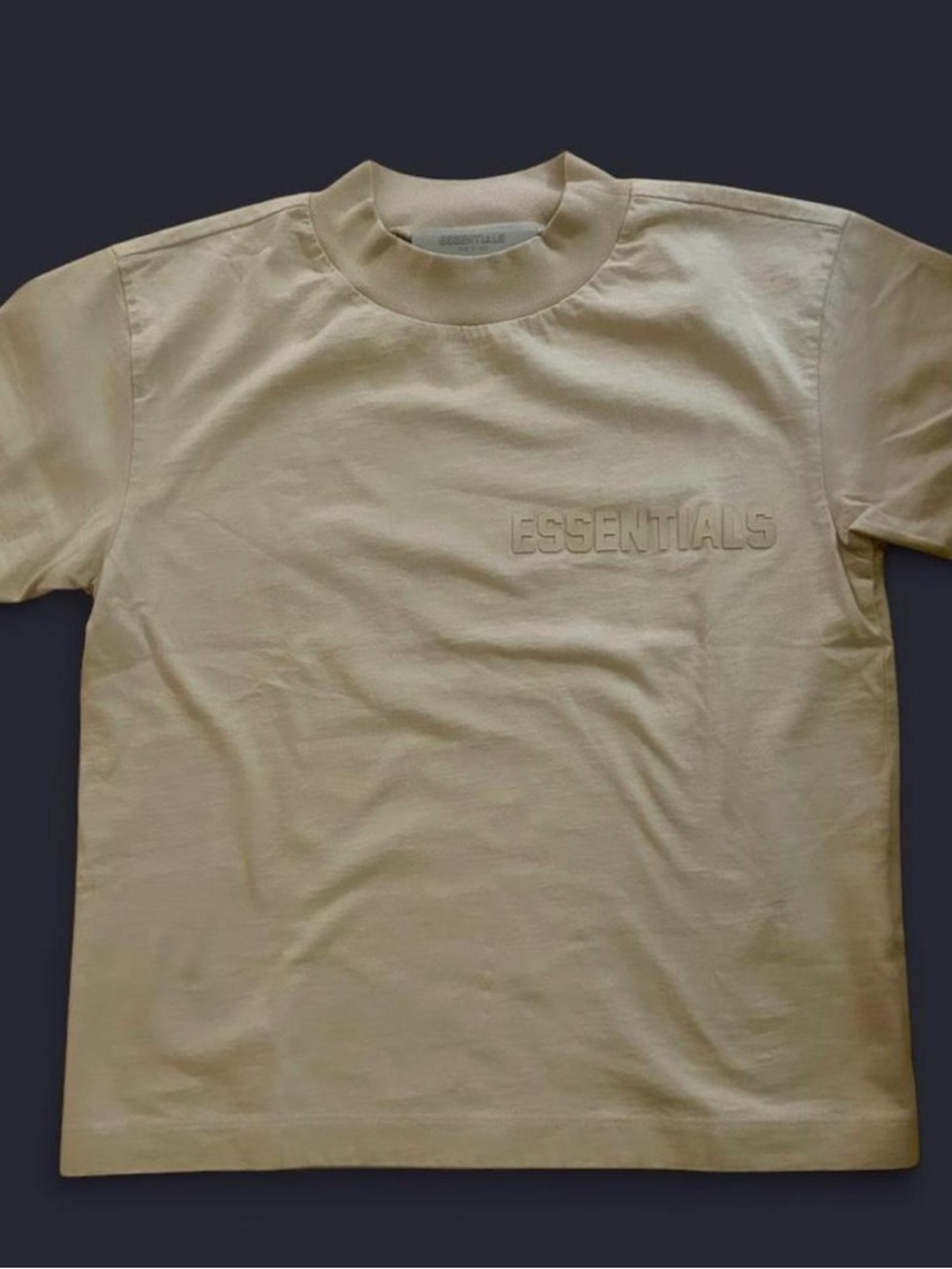 ESSENTIALS Logo Short Sleeve Tee - Cream Size S